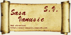 Saša Vanušić vizit kartica